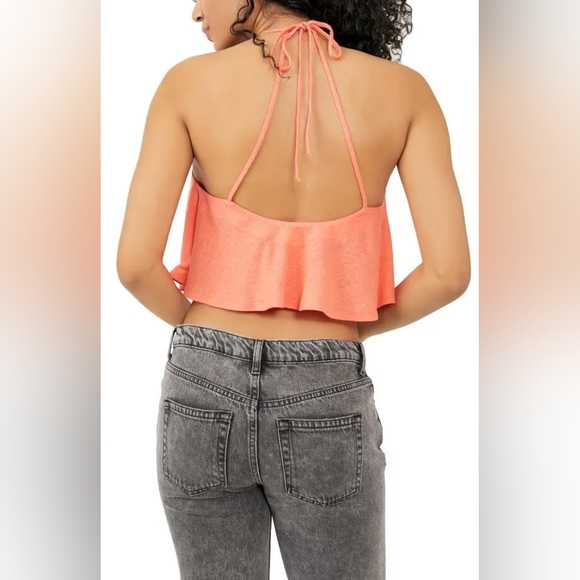NWT Free People Watermelon Long Weekend Knit Halter Tank - Picture 2 of 9
